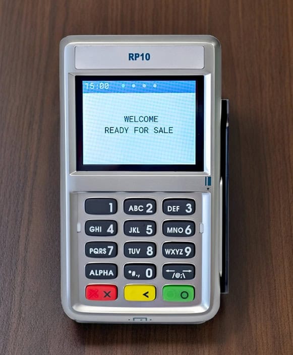 Contactless POS payment terminal for Host Merchant Services transactions.