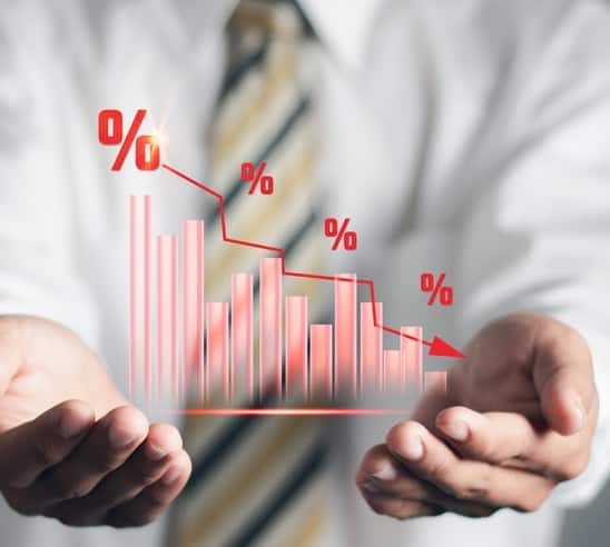 Transparent overview of data analytics showing decline, emphasizing business growth and merchant services.