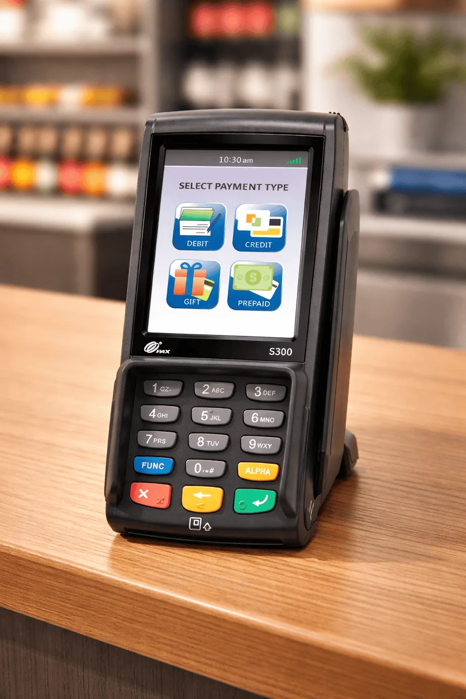 Mobile payment terminal for merchant services, secure credit card processing solution.