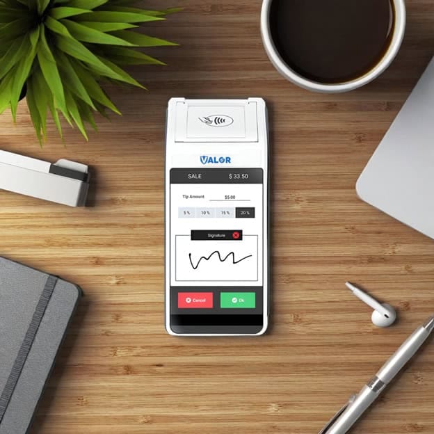 Contactless payment terminal for secure merchant transactions.