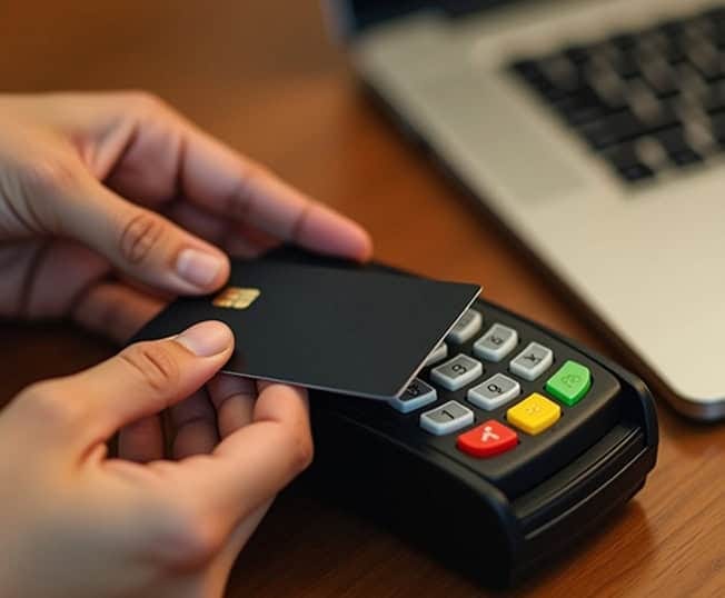 Contactless credit card payment processing at Host Merchant Services.