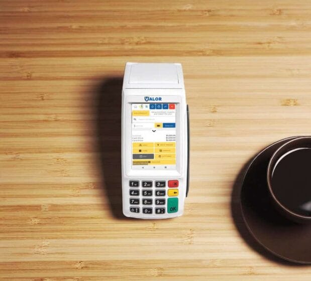 Contactless payment terminal for Host Merchant Services, offering secure merchant payment solutions.