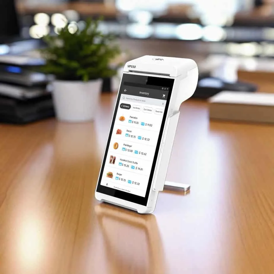 Mobile point of sale terminal for Host Merchant Services, ideal for quick payments.