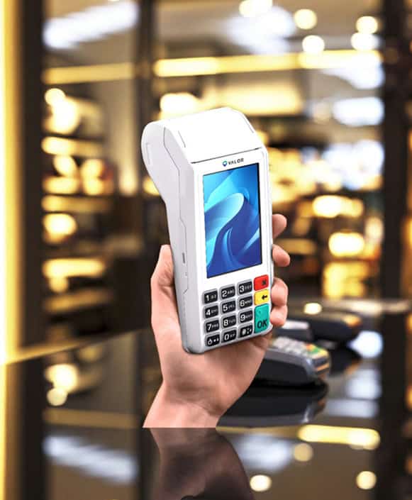 Contactless payment terminal for Host Merchant Services in retail settings.