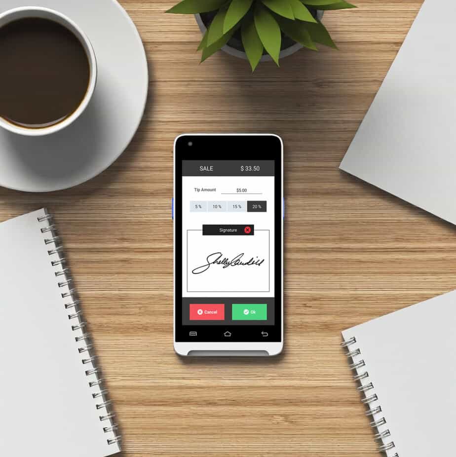 Mobile payment signature app for Host Merchant Services; secure and easy transaction processing.