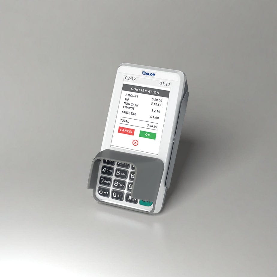 Contactless payment terminal from Host Merchant Services for secure credit card processing.