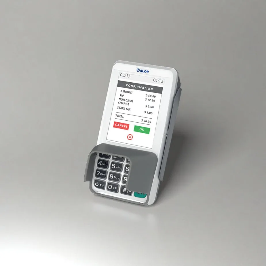 Contactless payment terminal from Host Merchant Services for secure credit card processing.