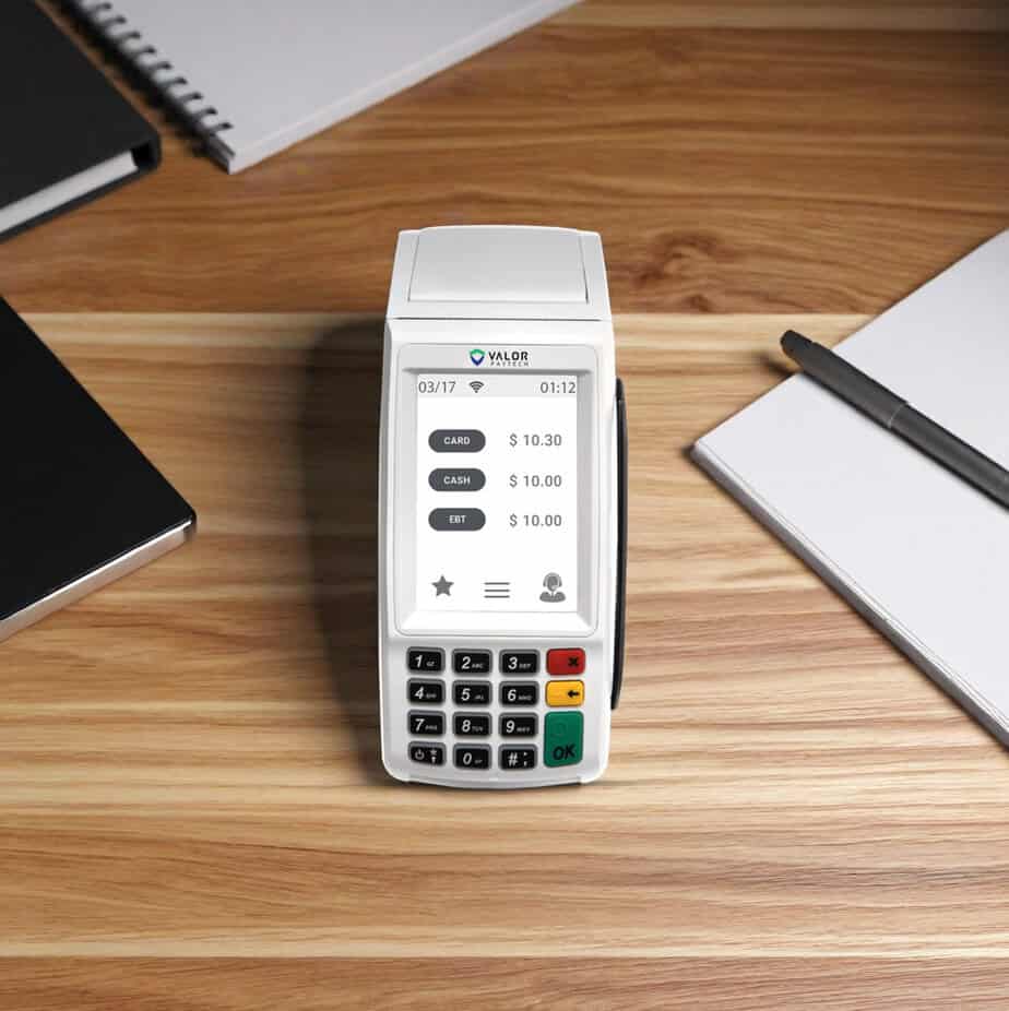 Mobile payment terminal for Host Merchant Services, secure payment processing device.