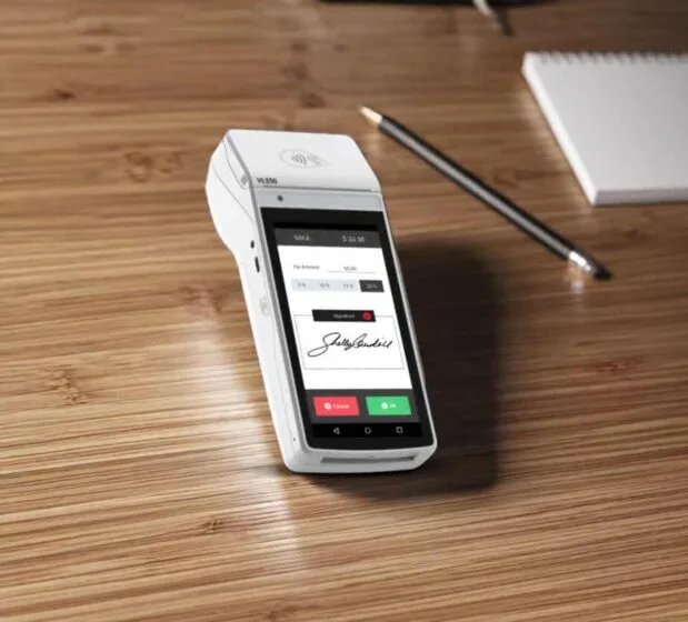 Contactless credit card reader for Host Merchant Services payment processing.