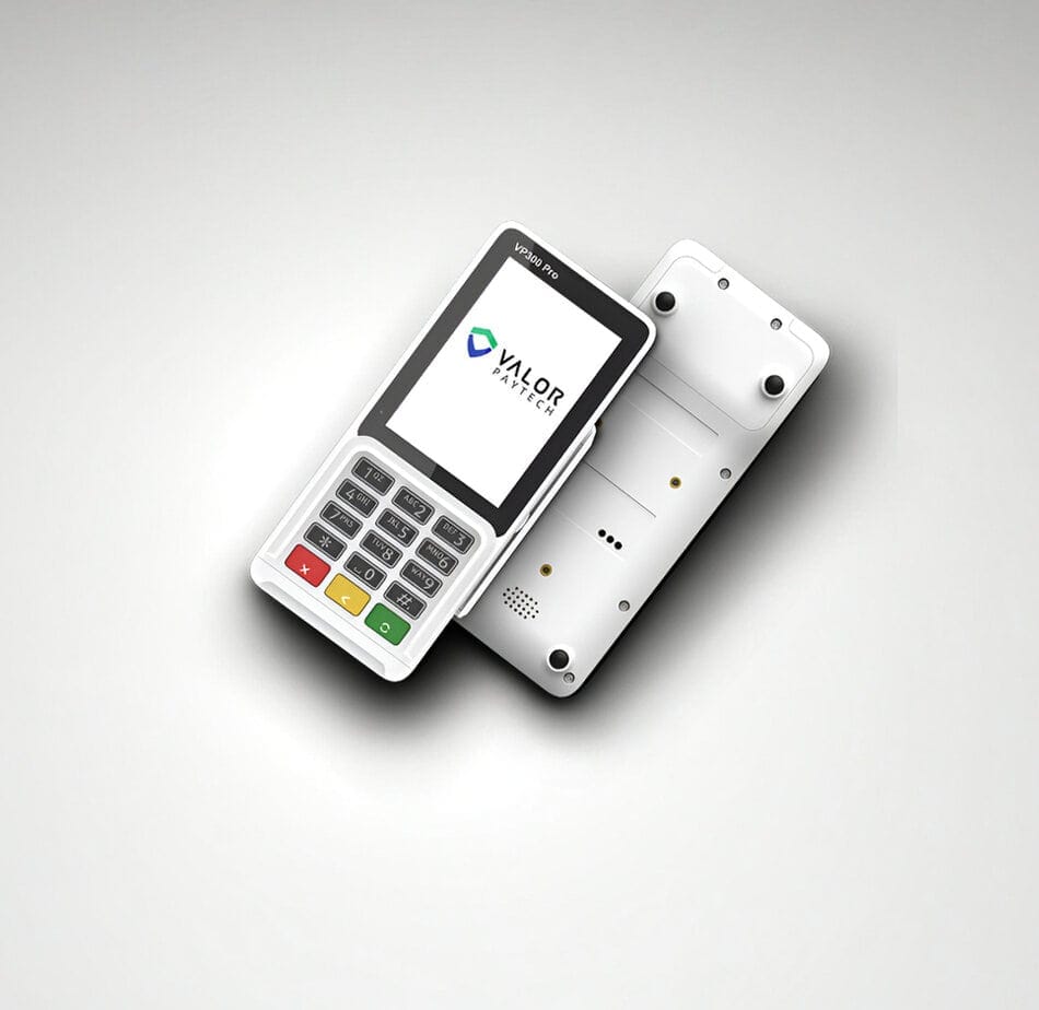 Portable payment terminal for Host Merchant Services credit card processing.