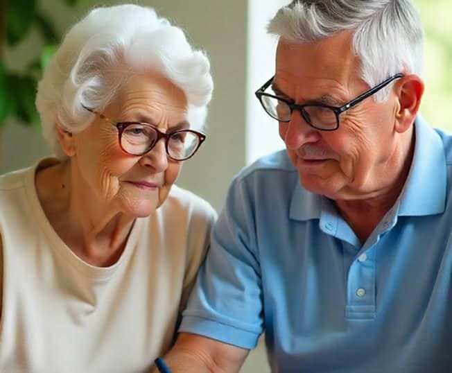 Elderly couple using digital payment methods for seamless transactions with Host Merchant Services.