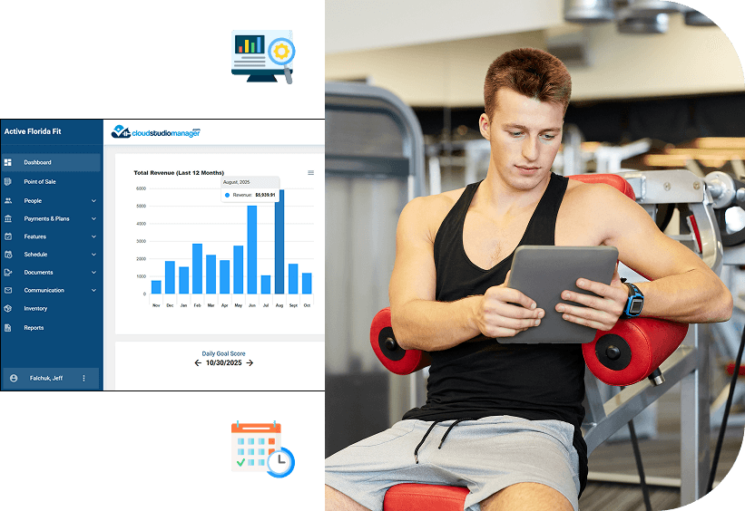 Responsive laptop displaying business analytics and payment processing data for merchant services.