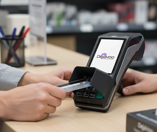 Contactless payment with mobile phone at POS terminal, digital payment technology, business transactions.