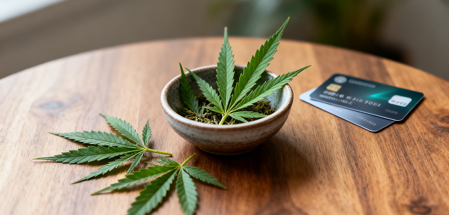 $100 bills with cannabis leaf in front, representing cannabis industry payments and merchant services.