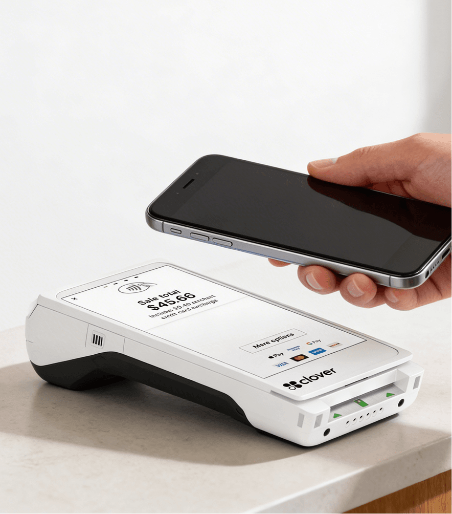 Portable credit card reader for seamless merchant transactions at Host Merchant Services.