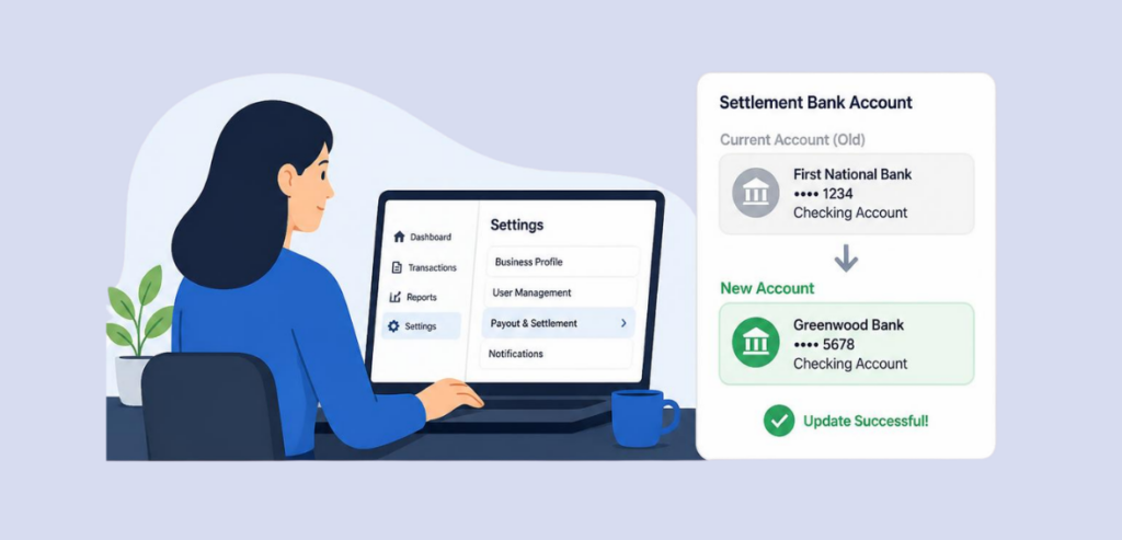 Changing the Settlement Bank Account on File