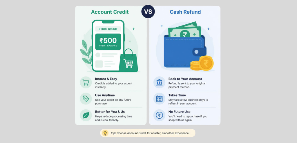 Account Credit vs Cash Refund