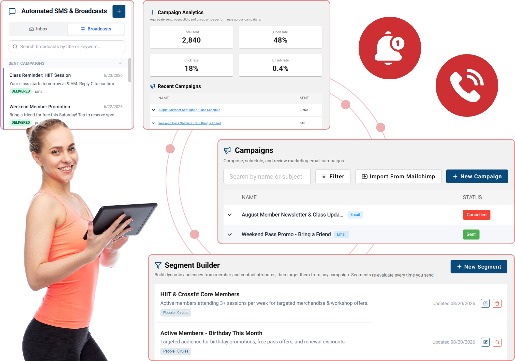 Automated messages that keep classes full