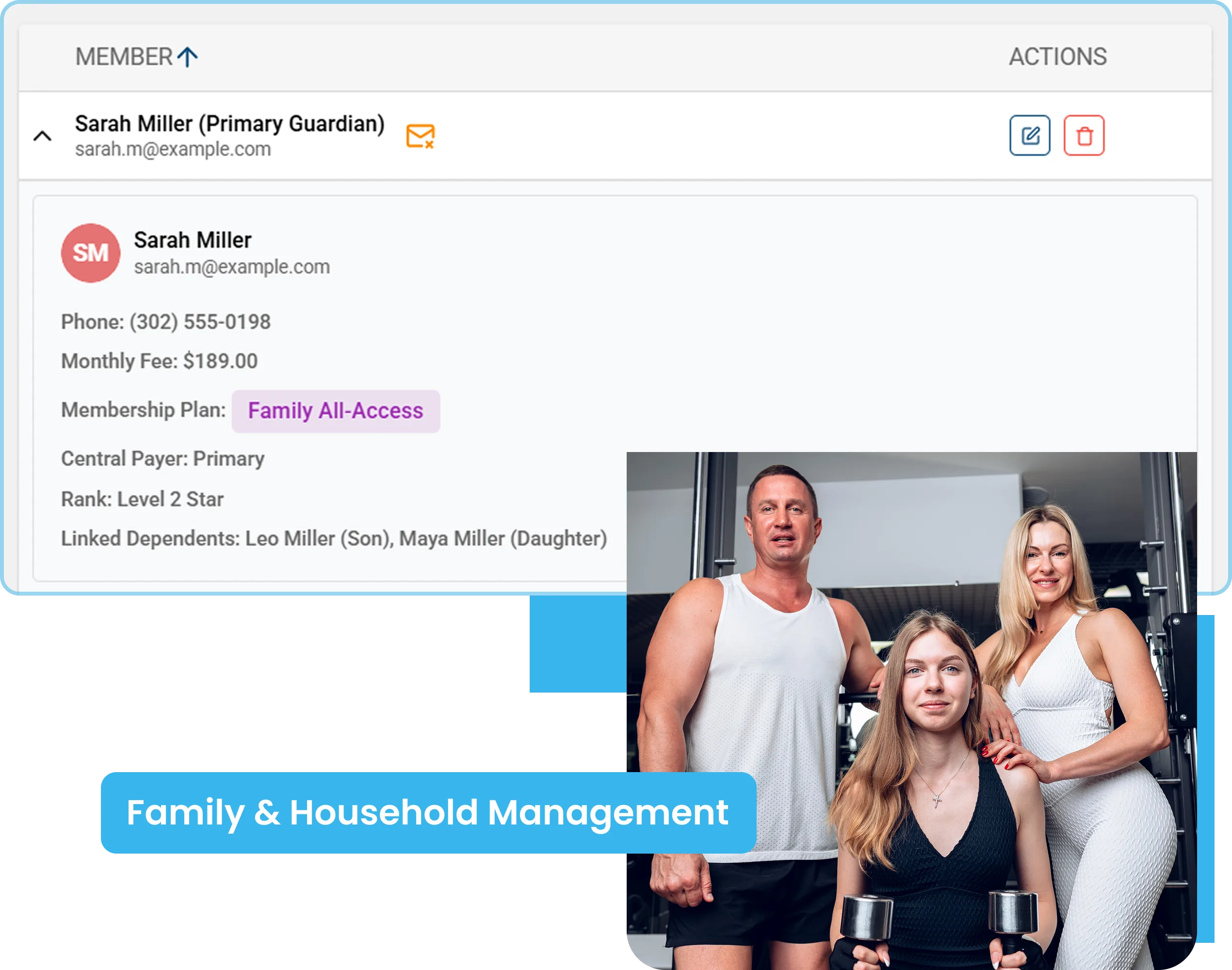 Fitness business software dashboard for managing members, billing, scheduling, and daily gym operations