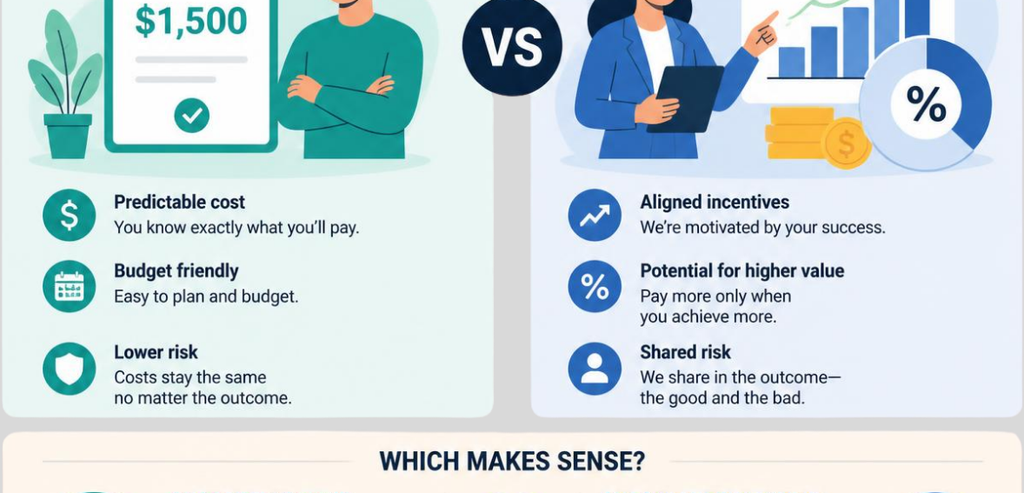 Flat Fee vs Percentage Flat Fee vs Percentage