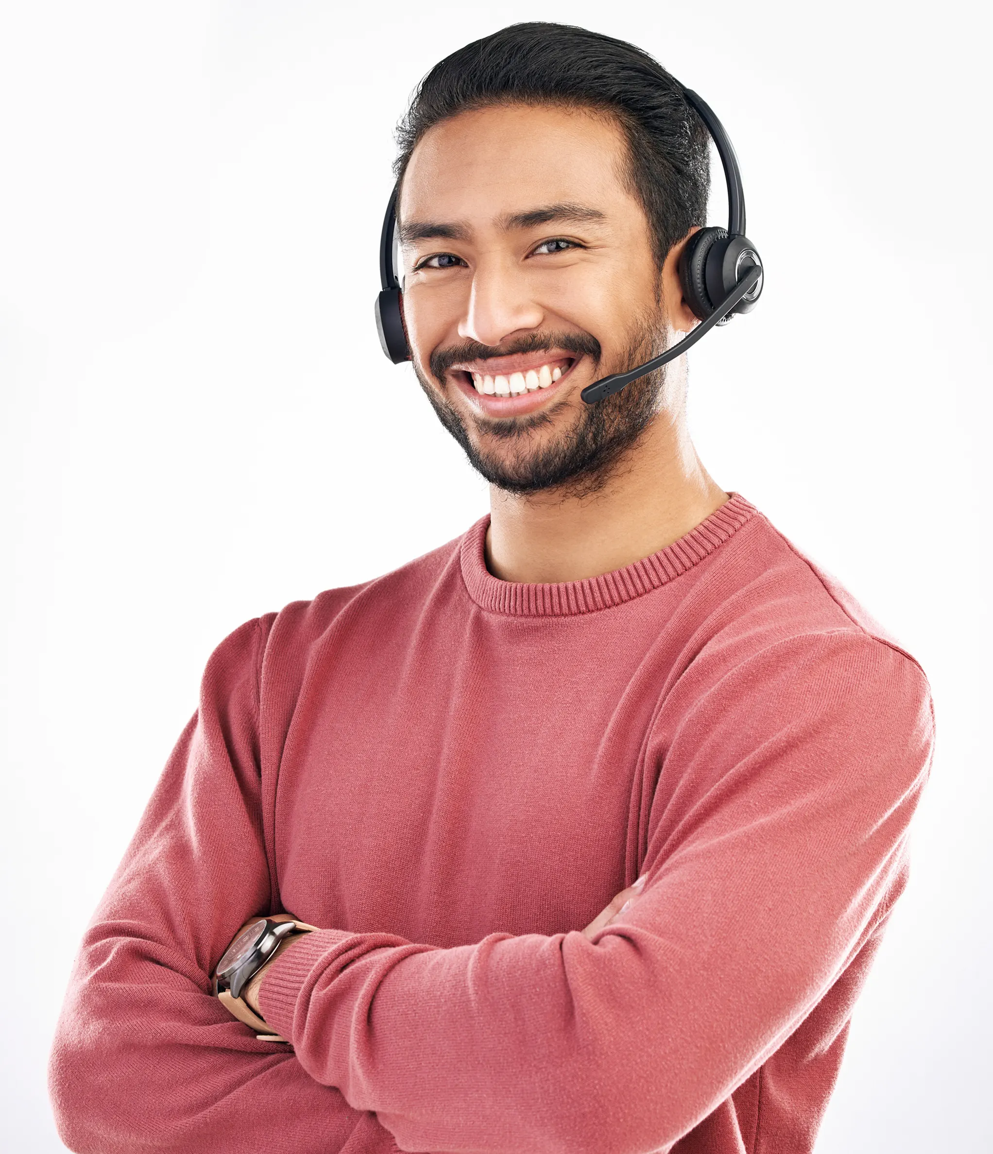 Customer support representative wearing a headset ready to assist with payment gateway, POS, and software integration questions