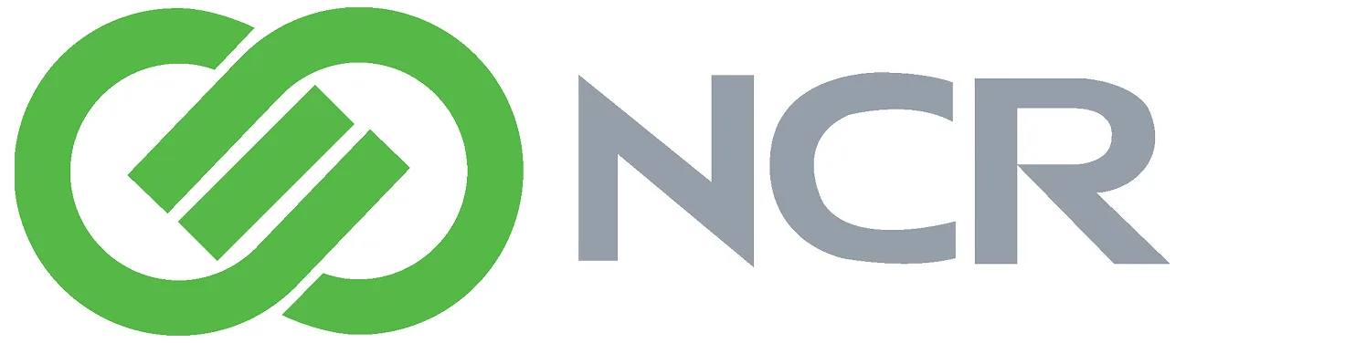 NCR logo for retail and restaurant POS, self-checkout, and payment solutions