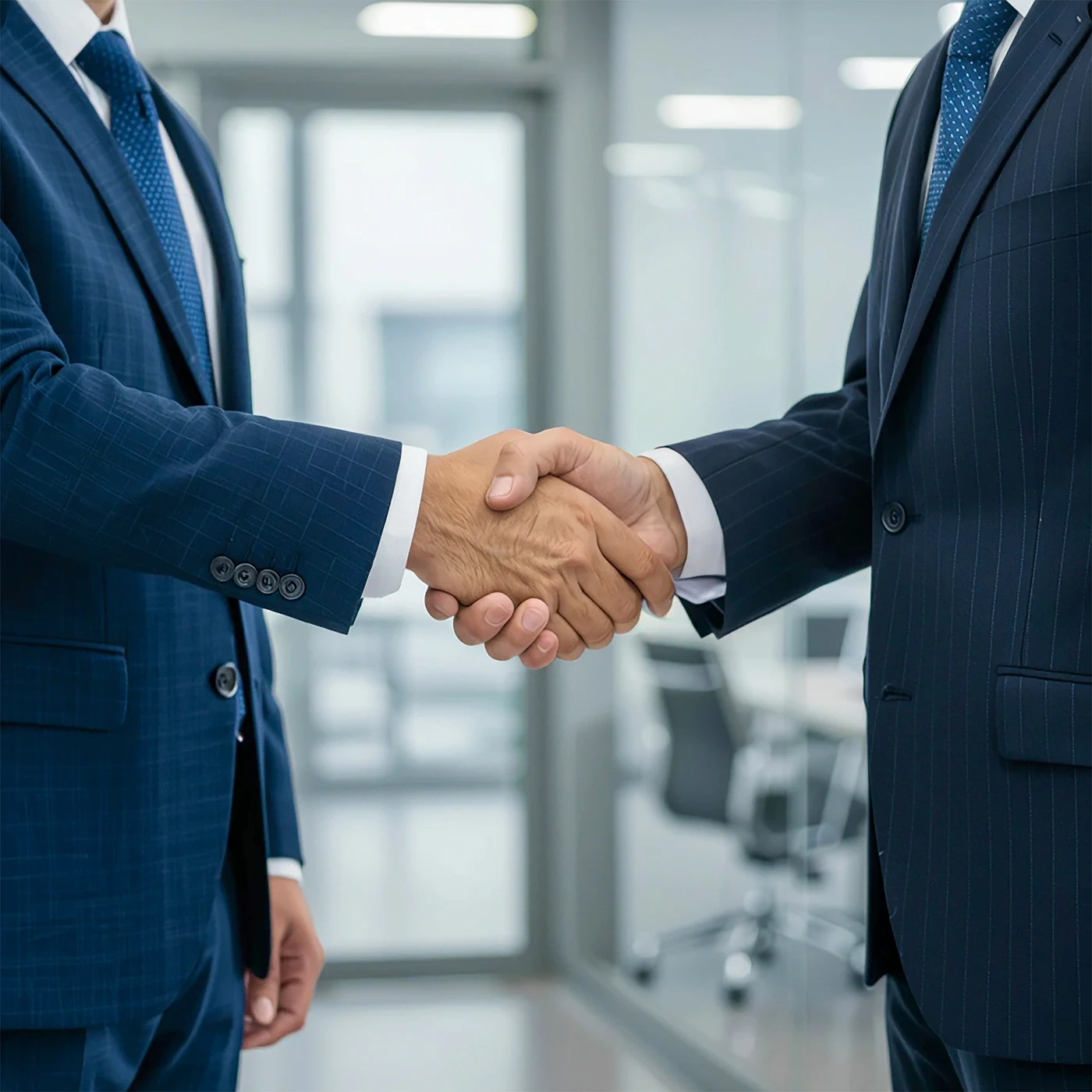 Business professionals shaking hands to represent joining the Host Merchant Services agent partner program