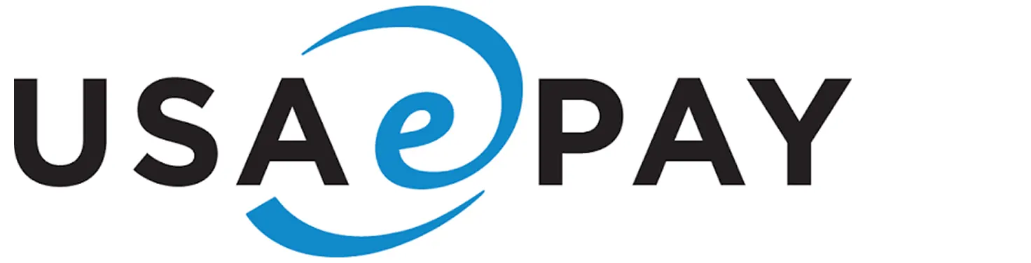 USAePay logo for secure payment gateway, developer API, tokenization, and recurring billing