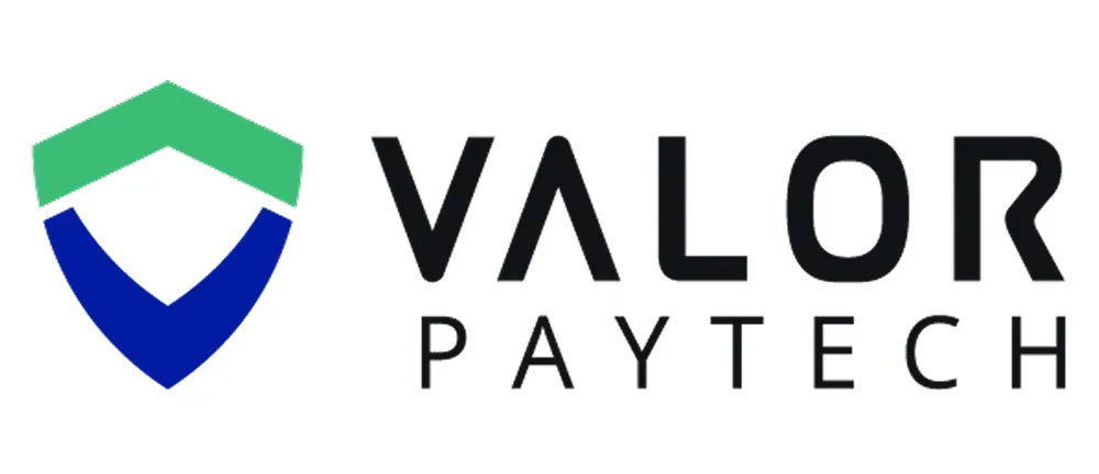 Valor PayTech logo representing unified commerce, virtual terminal, invoicing, and recurring payment solutions