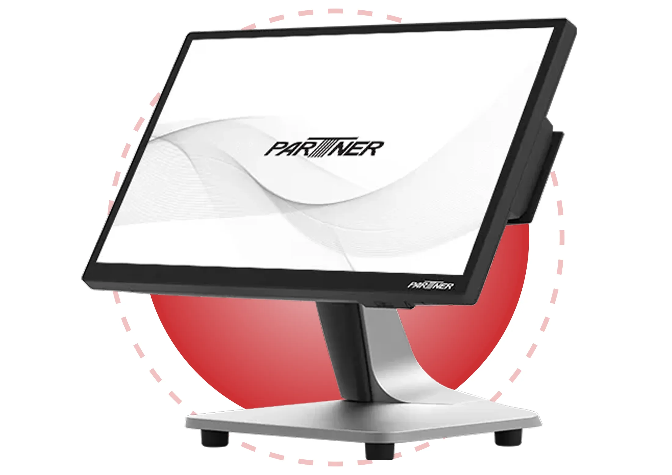 Partner Tech Audrey A5 II compact countertop POS terminal with 15.6-inch Full HD touchscreen for retail payment processing